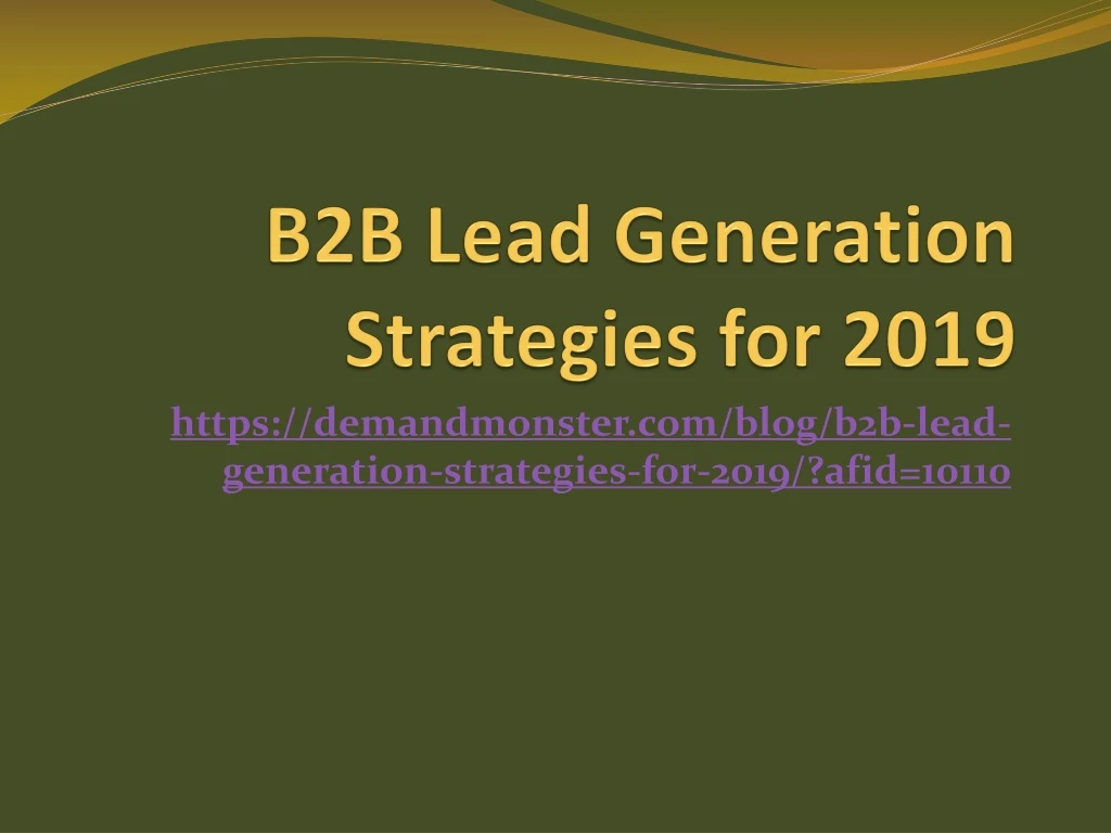 b2b lead generation strategies for 2019