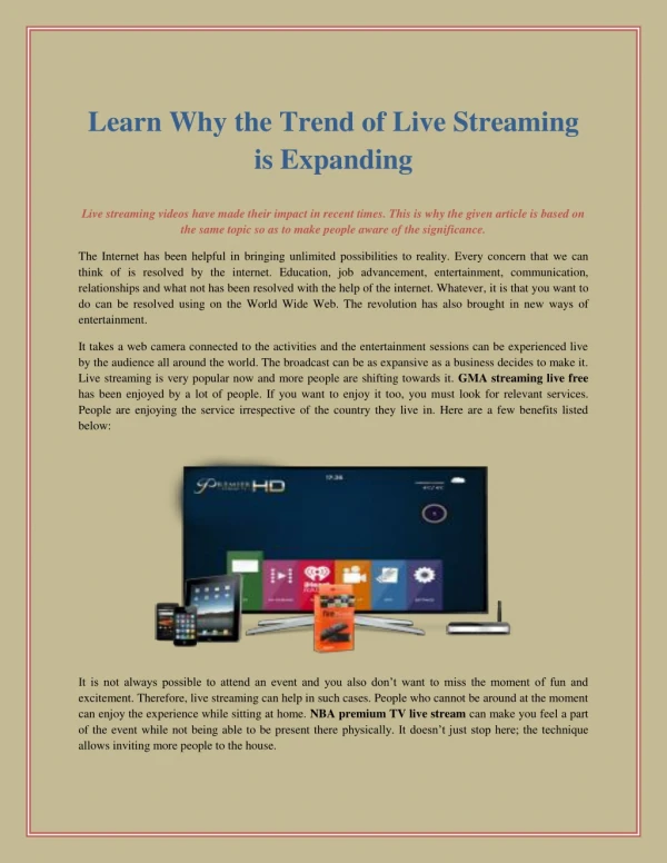 Learn Why the Trend of Live Streaming is Expanding?