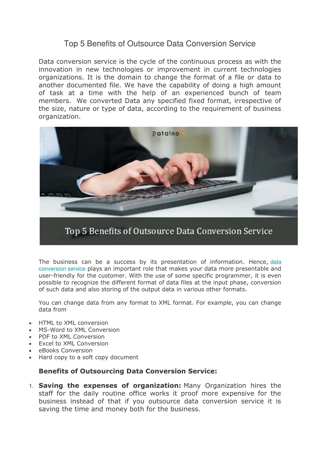 top 5 benefits of outsource data conversion