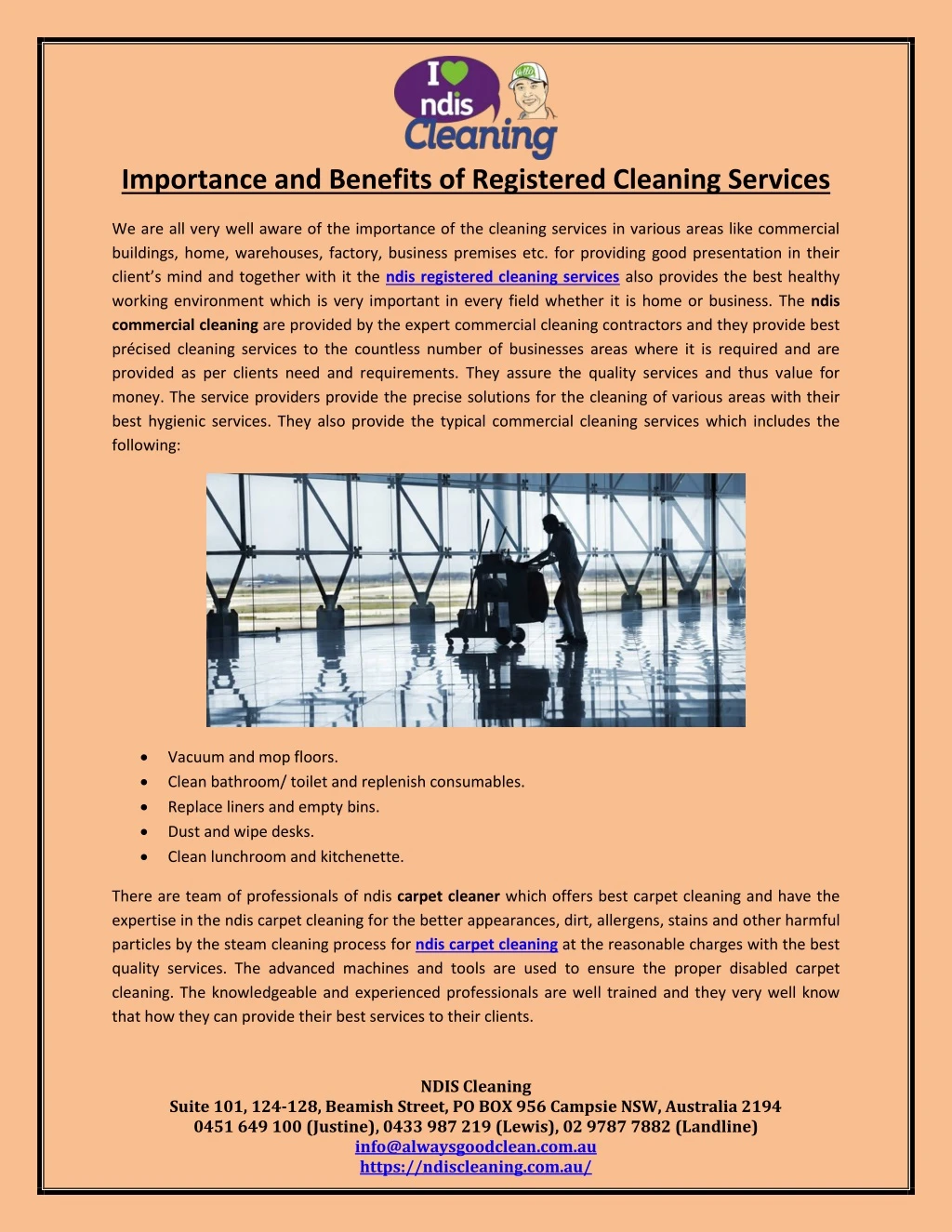 importance and benefits of registered cleaning