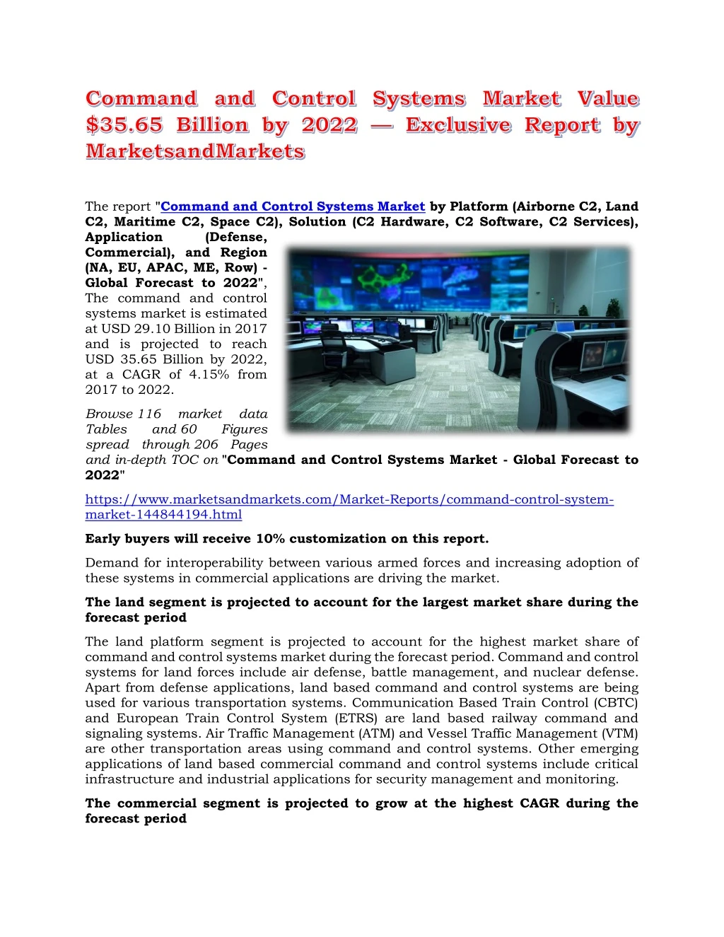 the report command and control systems market