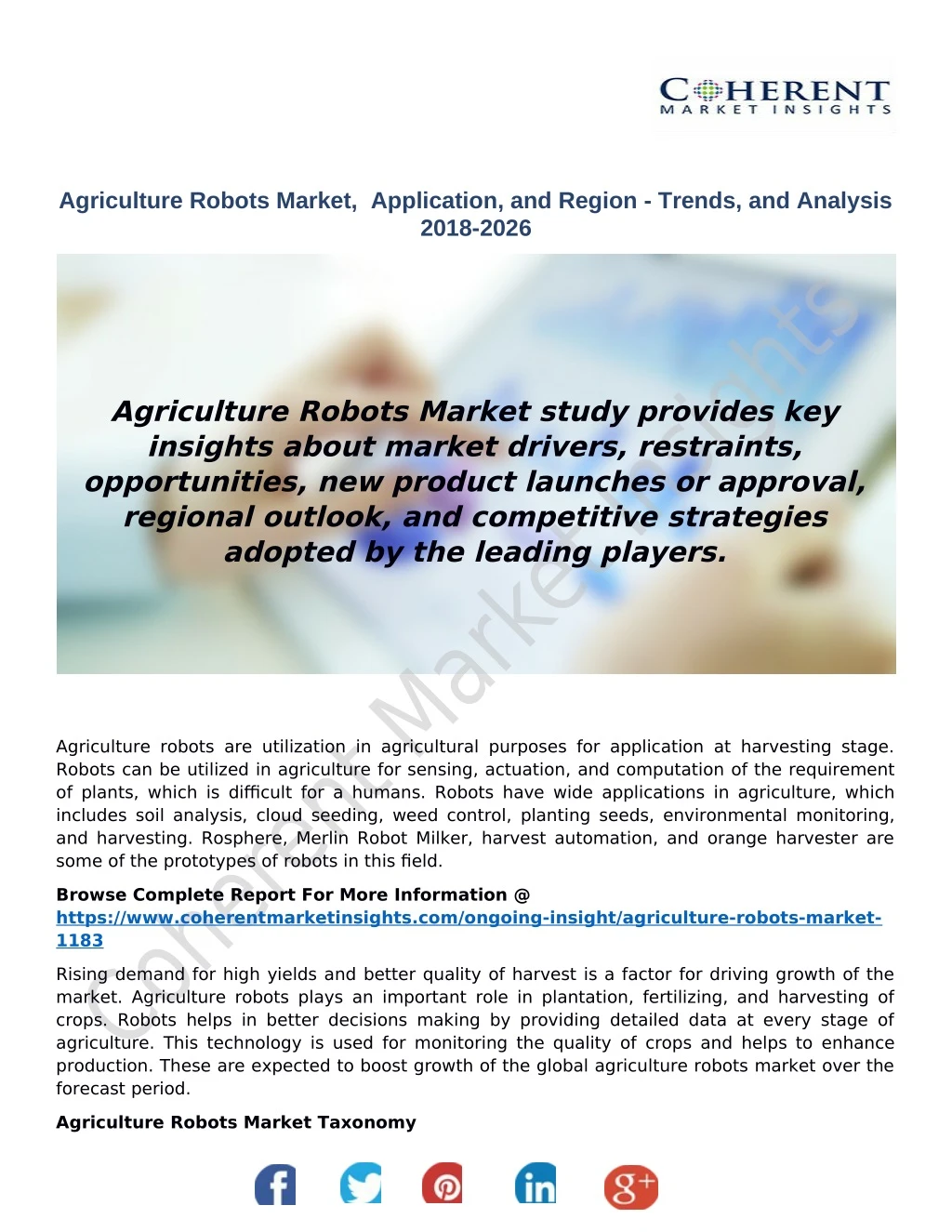 agriculture robots market application and region