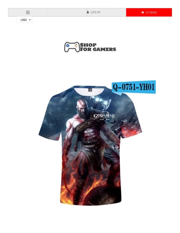 God Of War Game 3D T-Shirt