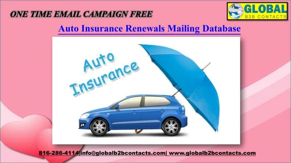 Auto Insurance Renewals Mailing Database