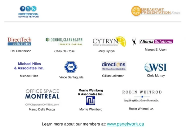 Learn more about our members at: psnetwork