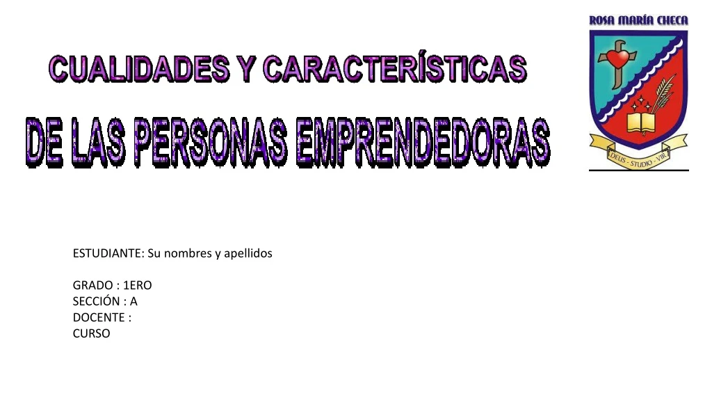 estudiante su nombres y apellidos grado 1ero