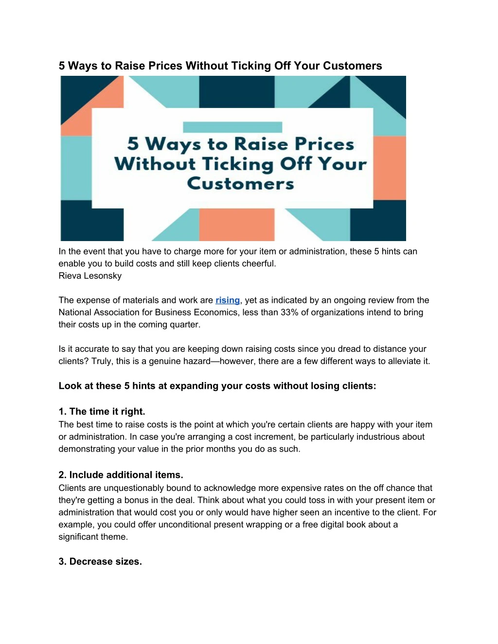 5 ways to raise prices without ticking off your