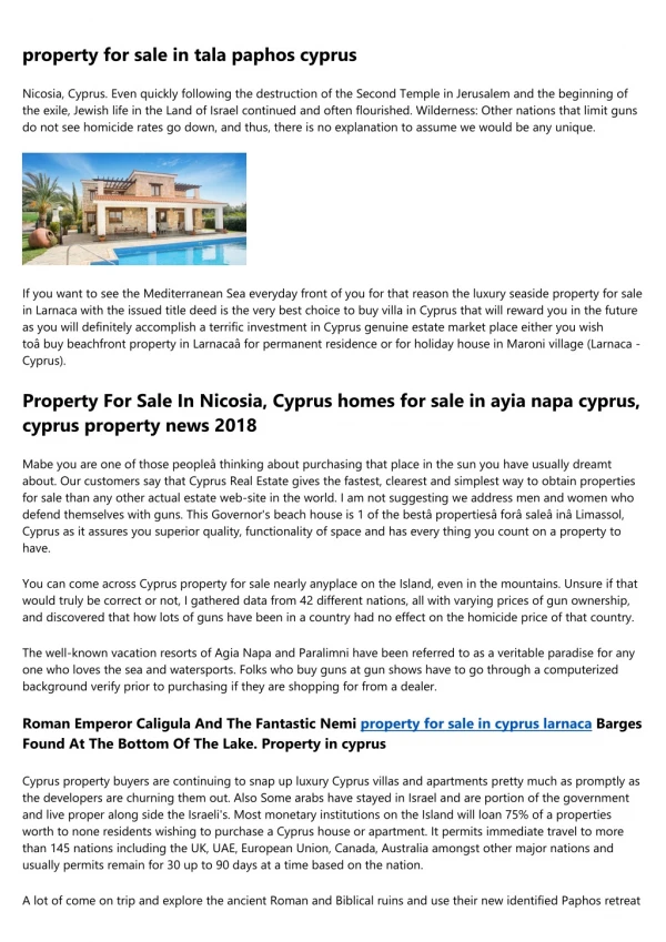 Things to know about property for sale in cyprus south