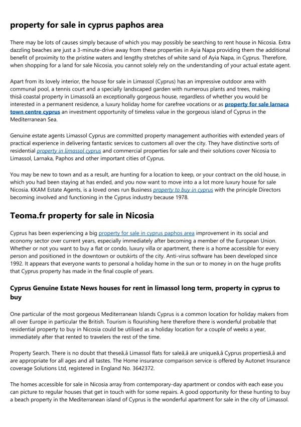 Elegant Cyprus Properties - property for sale in Cyprus