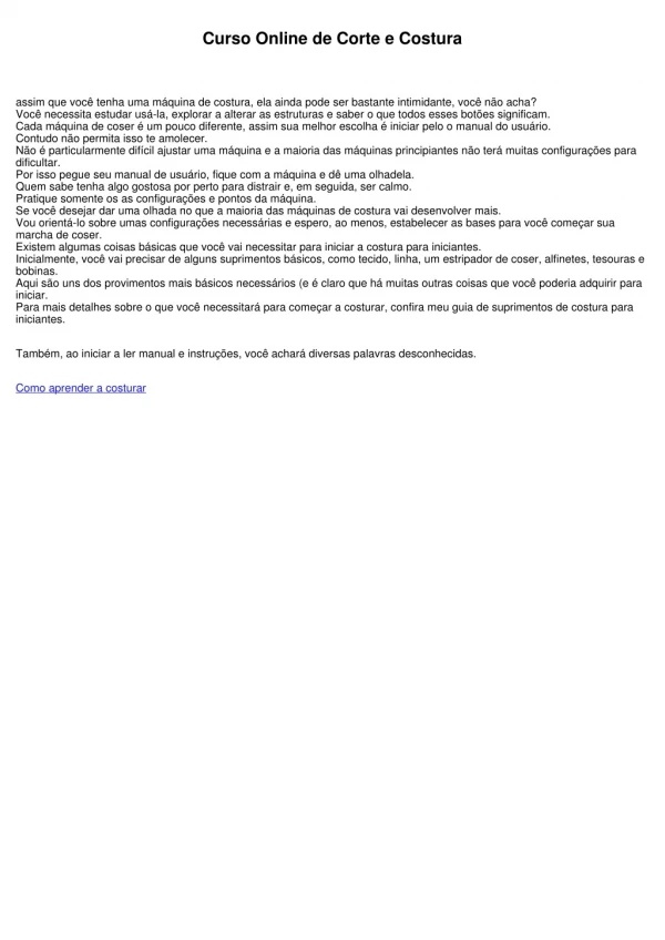 curso online de corte e costura