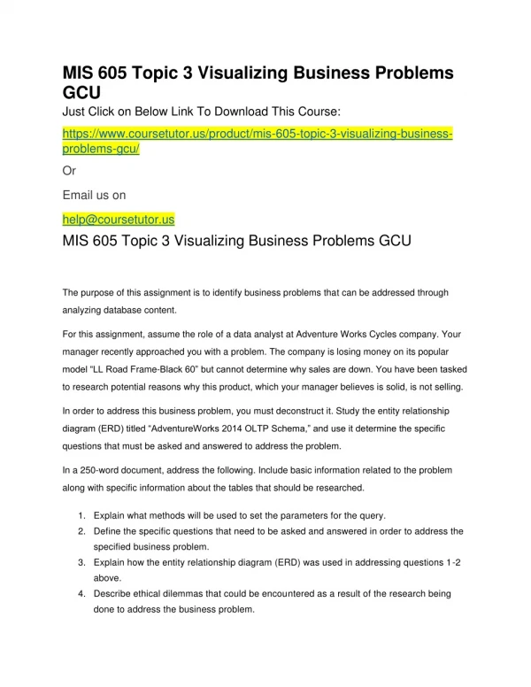 mis 605 topic 3 visualizing business problems