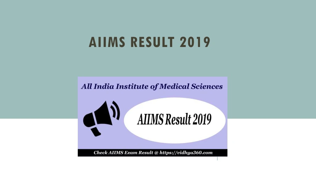 aiims result 2019