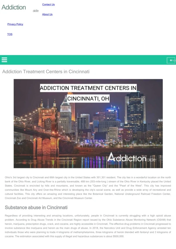 Addiction Treatment Centers in Cincinnati