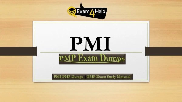 Valid and Updated PMI PMP Exam Certifications Dumps Questions
