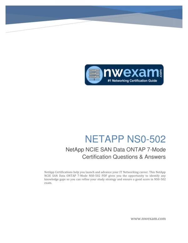 [LATEST] Netapp NCIE-SAN NS0-502 Questions and Answers