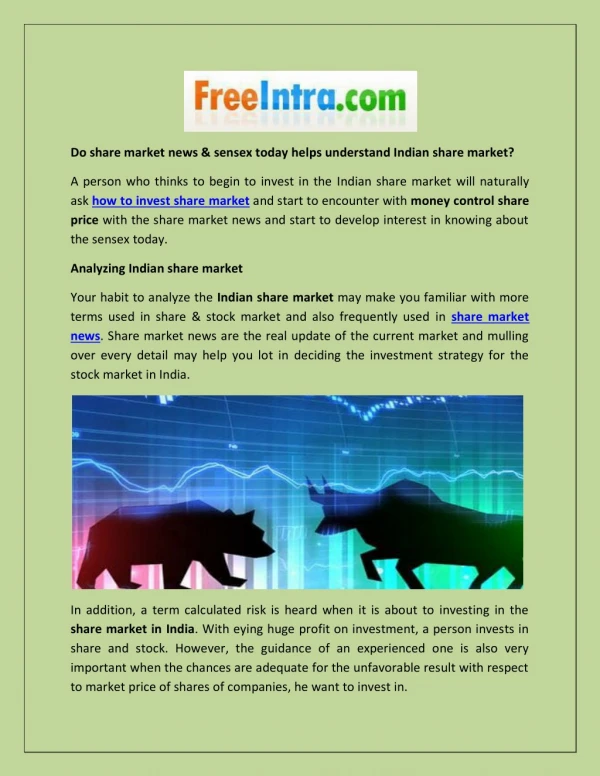 Do share market news & sensex today helps understand Indian share market?