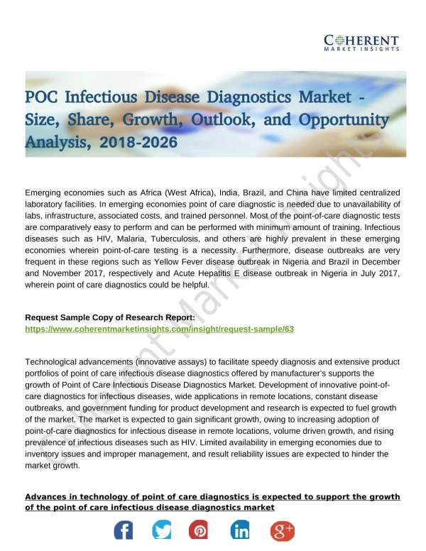 Point-of-Care Infectious Disease Diagnostics Market Research Report with Revenue