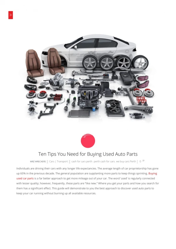 Ten Tips You Need for Buying Used Auto Parts