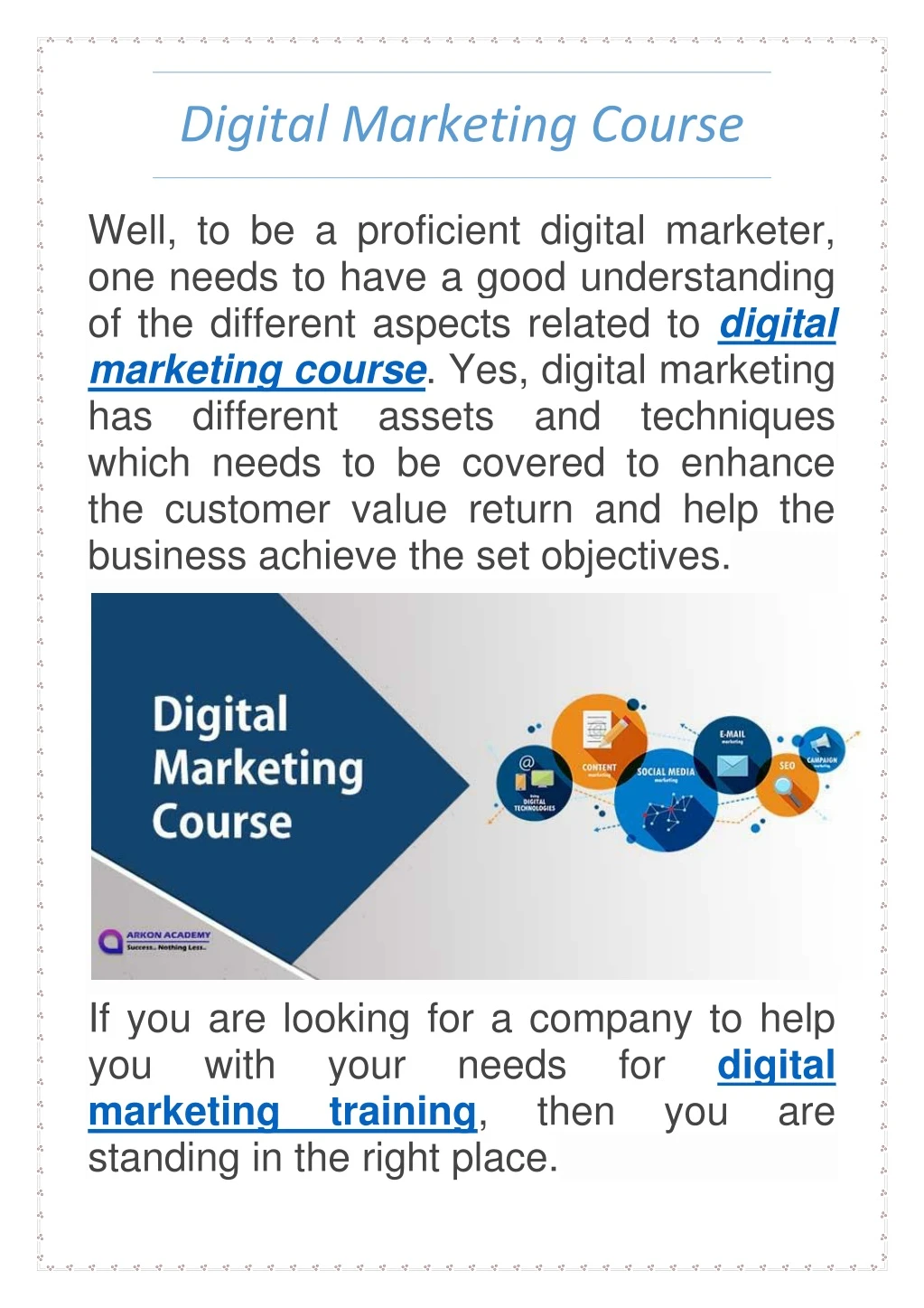 digital marketing course