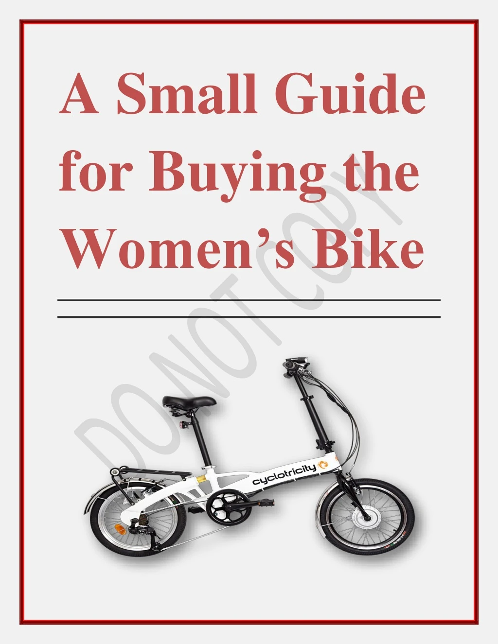 a small guide for buying the women s bike