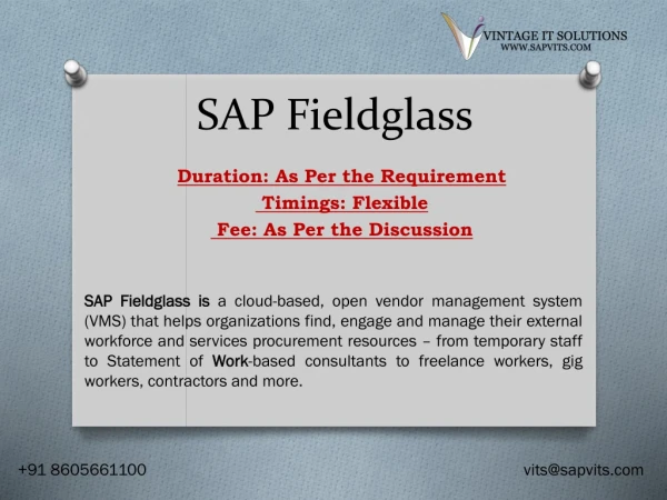 Fieldglass PDF, SAP Fieldglass Online Training