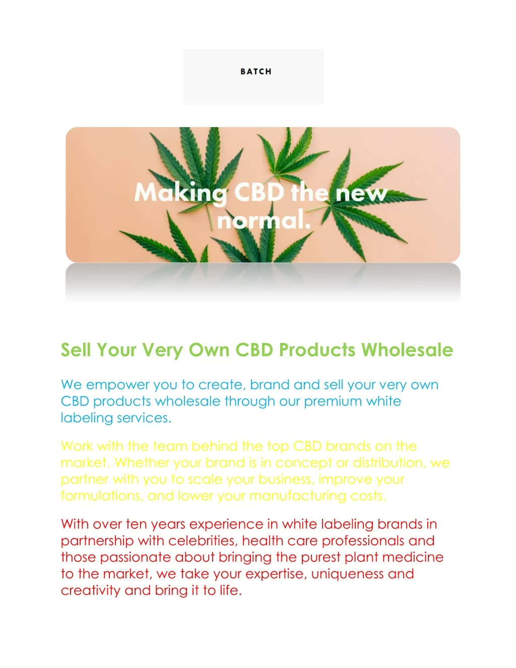 sell your very own cbd products wholesale
