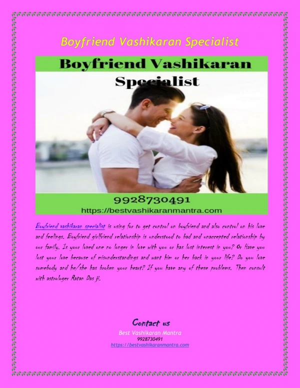 Boyfriend Vashikaran Specialist