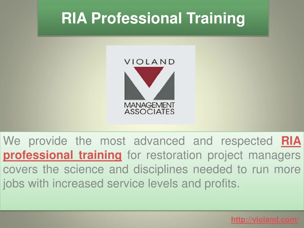 ria professional training