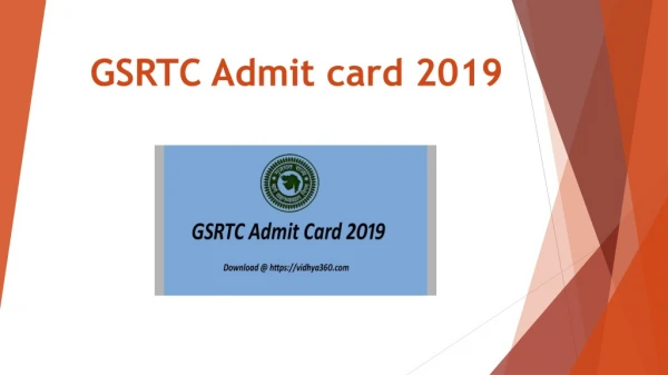 GSRTC Admit Card 2019 | Download Your Hall Ticket For 245 Clerk Exam