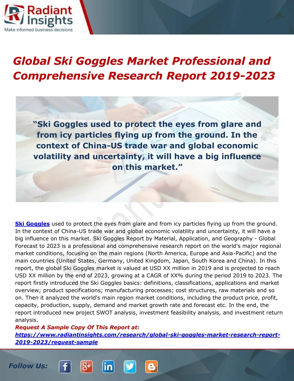 global ski goggles market professional