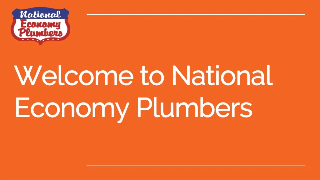 welcome to national economy plumbers