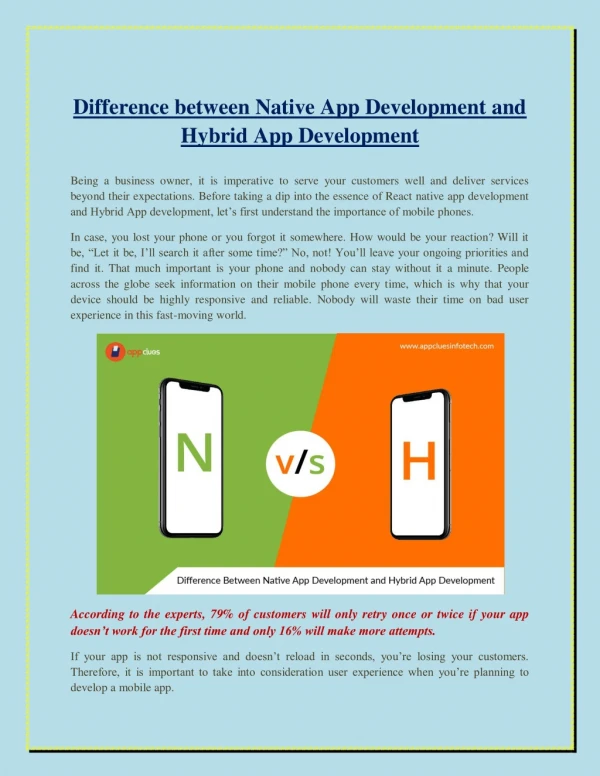 Difference between Native App Development and Hybrid App Development