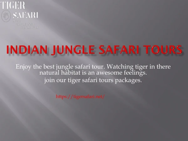 Indian jungle safari tours- Tiger safari