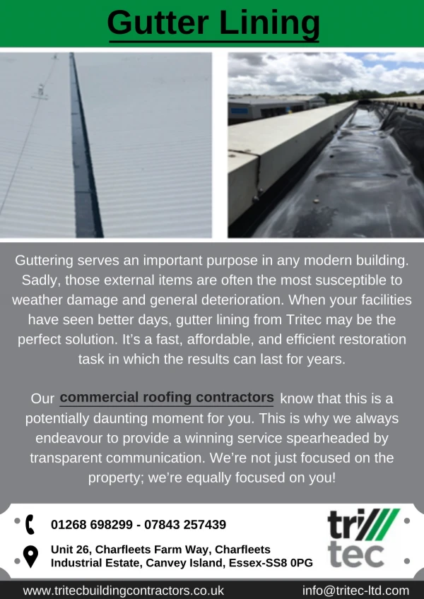 Commercial Gutter Lining