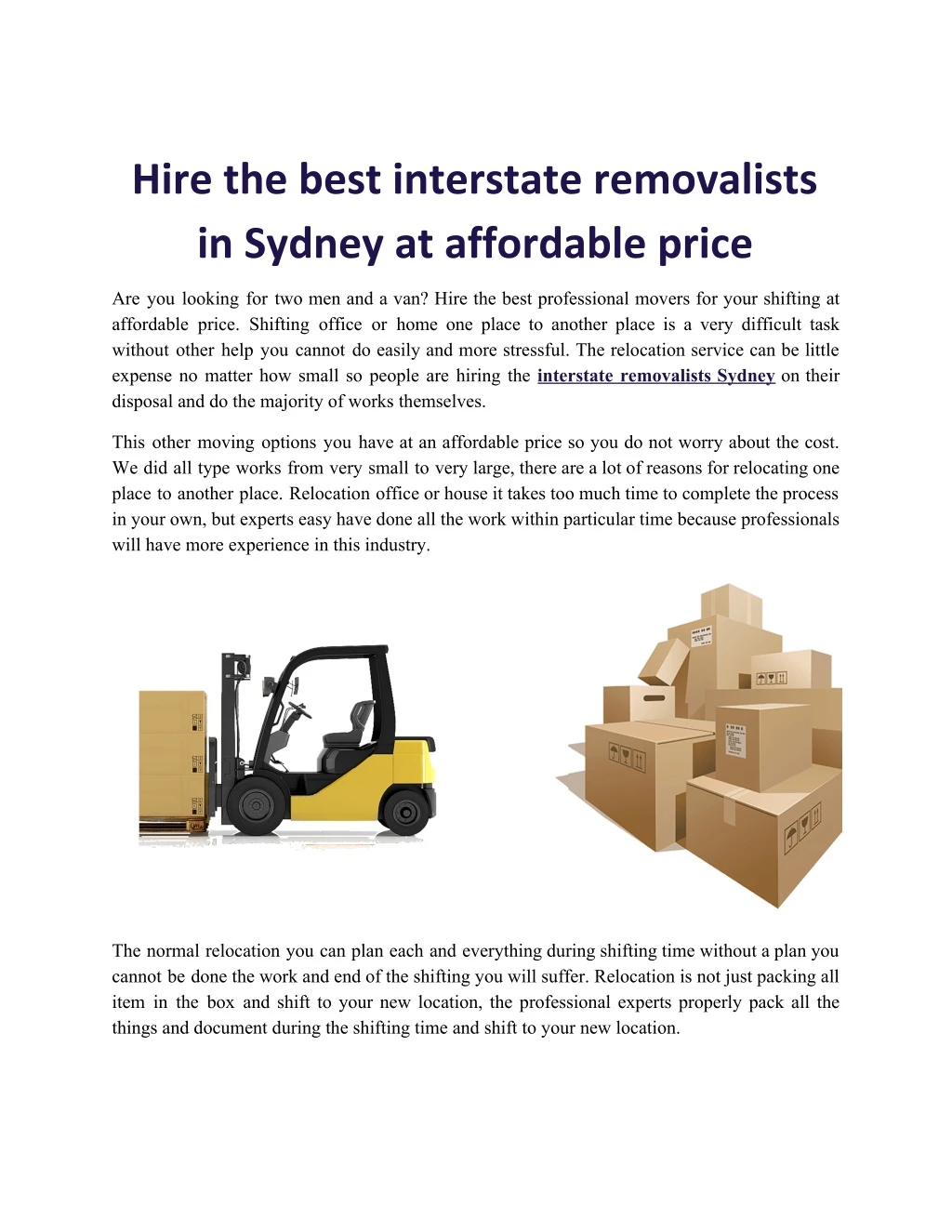 hire the best interstate removalists in sydney