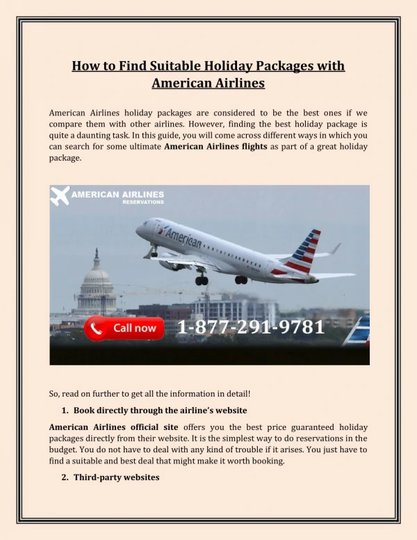 How to Find Suitable Holiday Packages with American Airlines