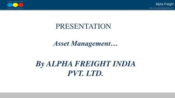 ALPHA FREIGHT - ASSET TRACKING SERVICES IN BANGALORE