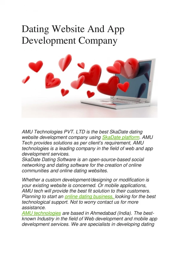 Dating Website And App Development Company(AMU Technologies)