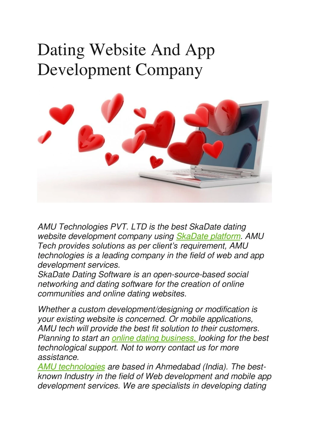 dating website and app development company