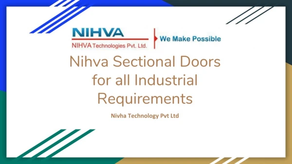 Nihva Sectional Doors for all Industrial Requirements