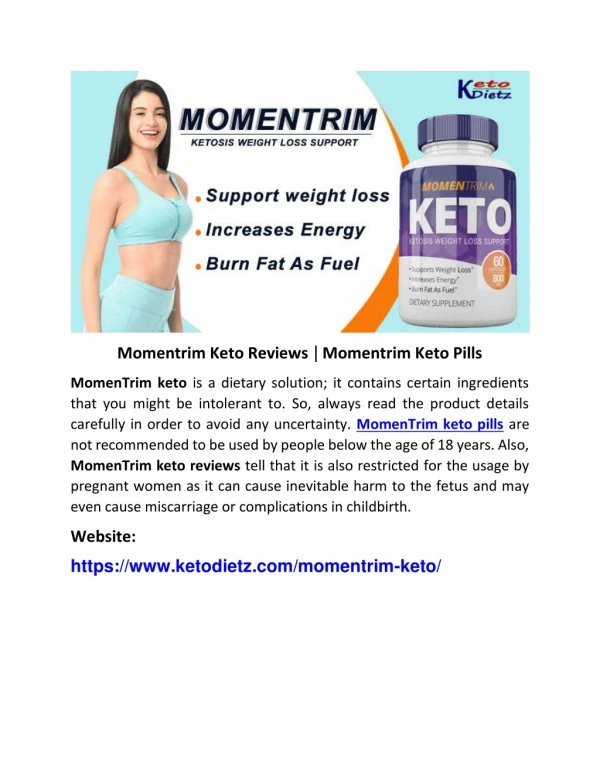 Momentrim Keto Reviews | Momentrim Keto Pills