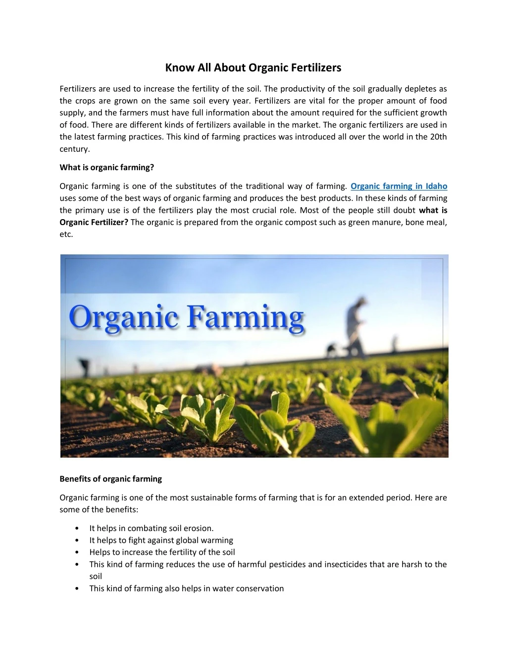 know all about organic fertilizers