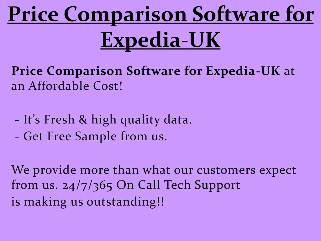 price comparison software for expedia uk