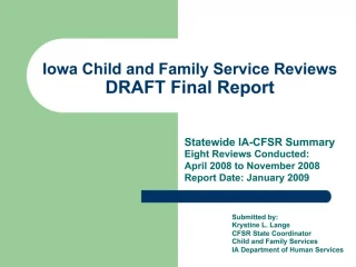 Iowa Child and Family Service Reviews DRAFT Final Report - slide 1