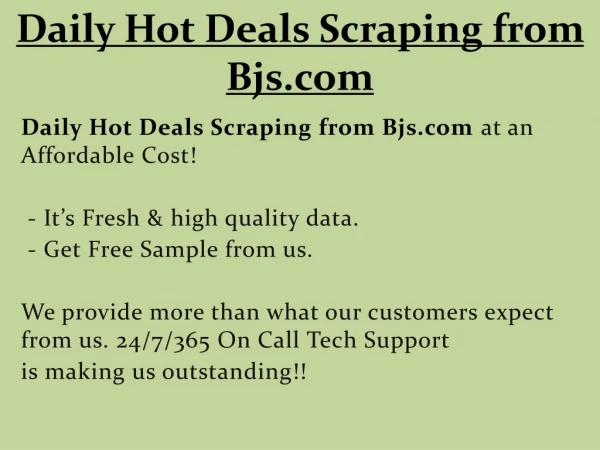 daily hot deals scraping from bjs com