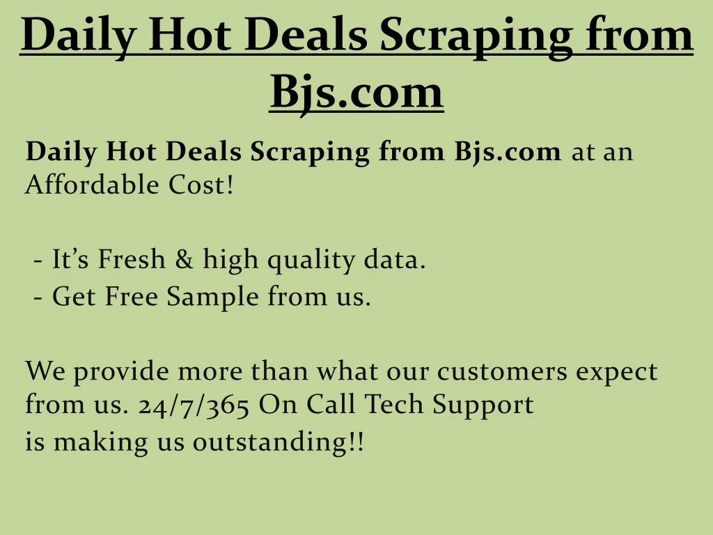 daily hot deals scraping from bjs com