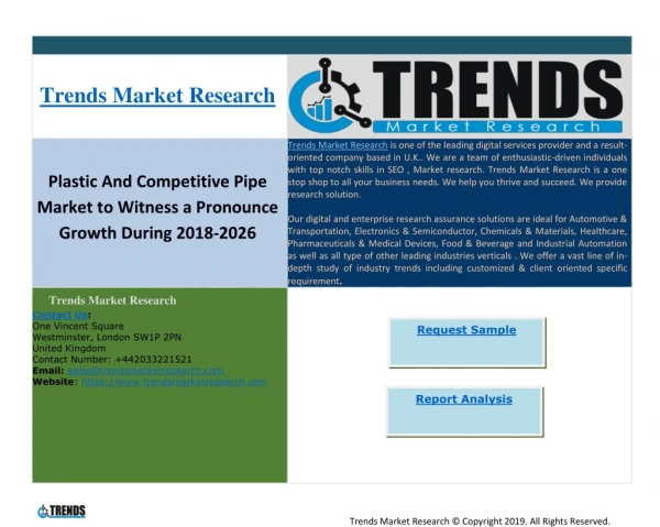 Plastic And Competitive Pipe Market to Witness a Pronounce Growth During 2018-2026