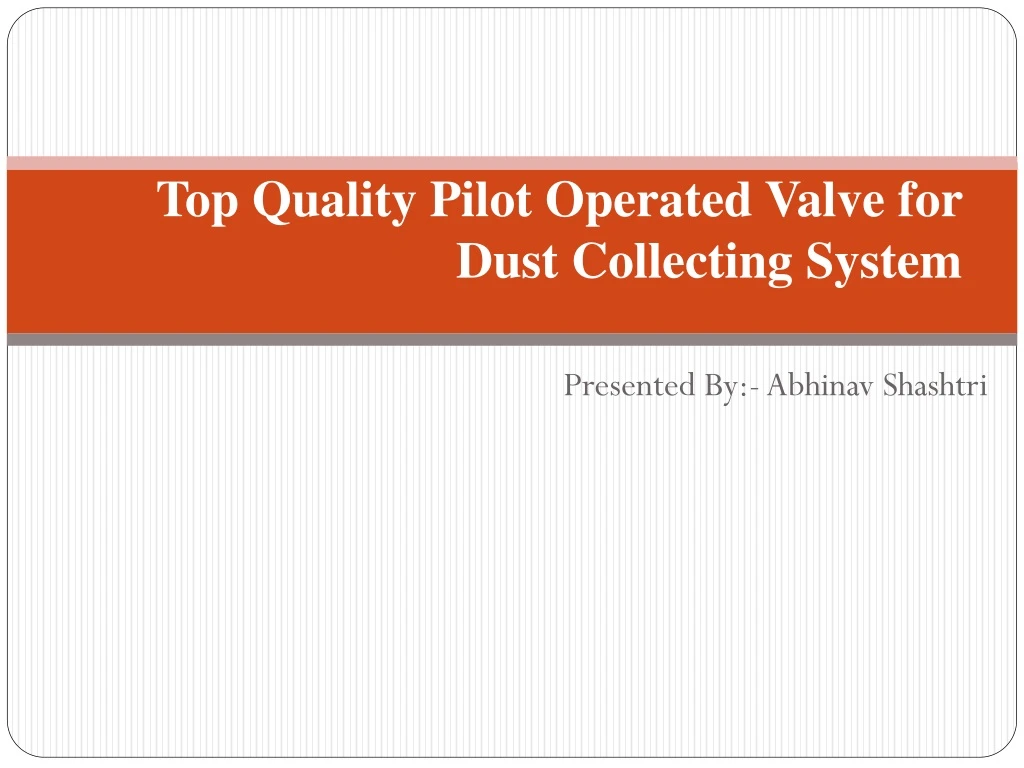 top quality pilot operated valve for dust collecting system