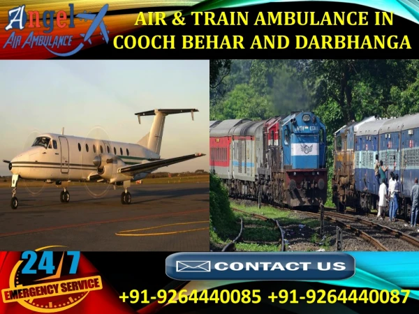 Pick Angel Air & Train Ambulance in Cooch Behar with Hi-fi ICU Care