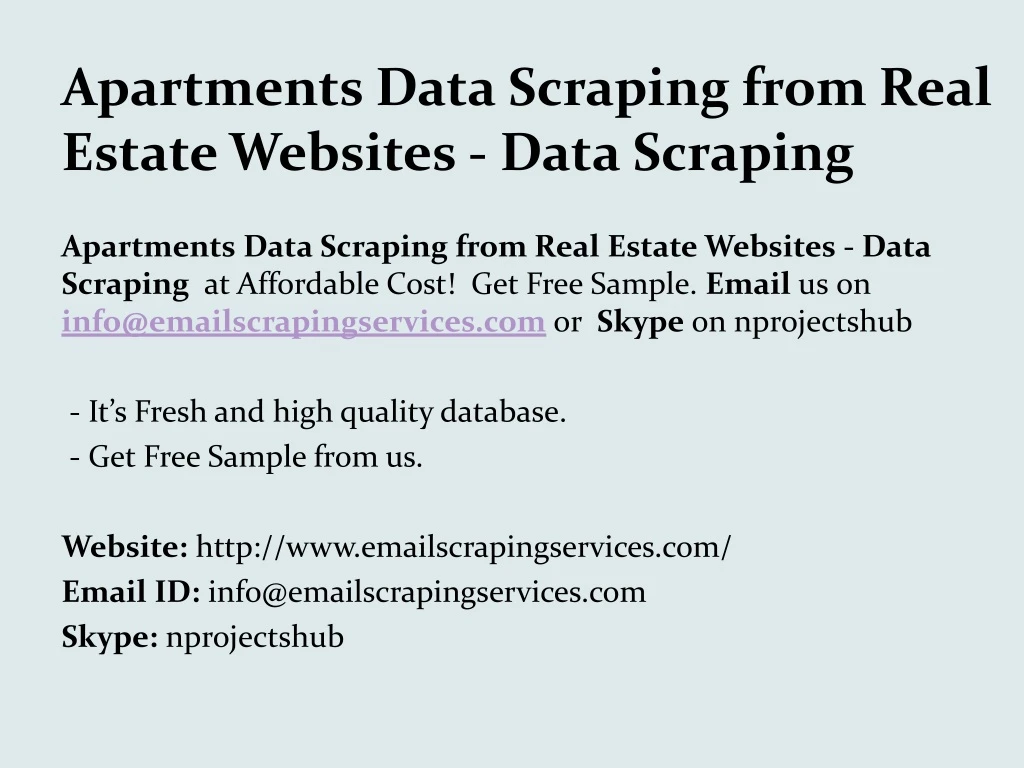 apartments data scraping from real estate websites data scraping